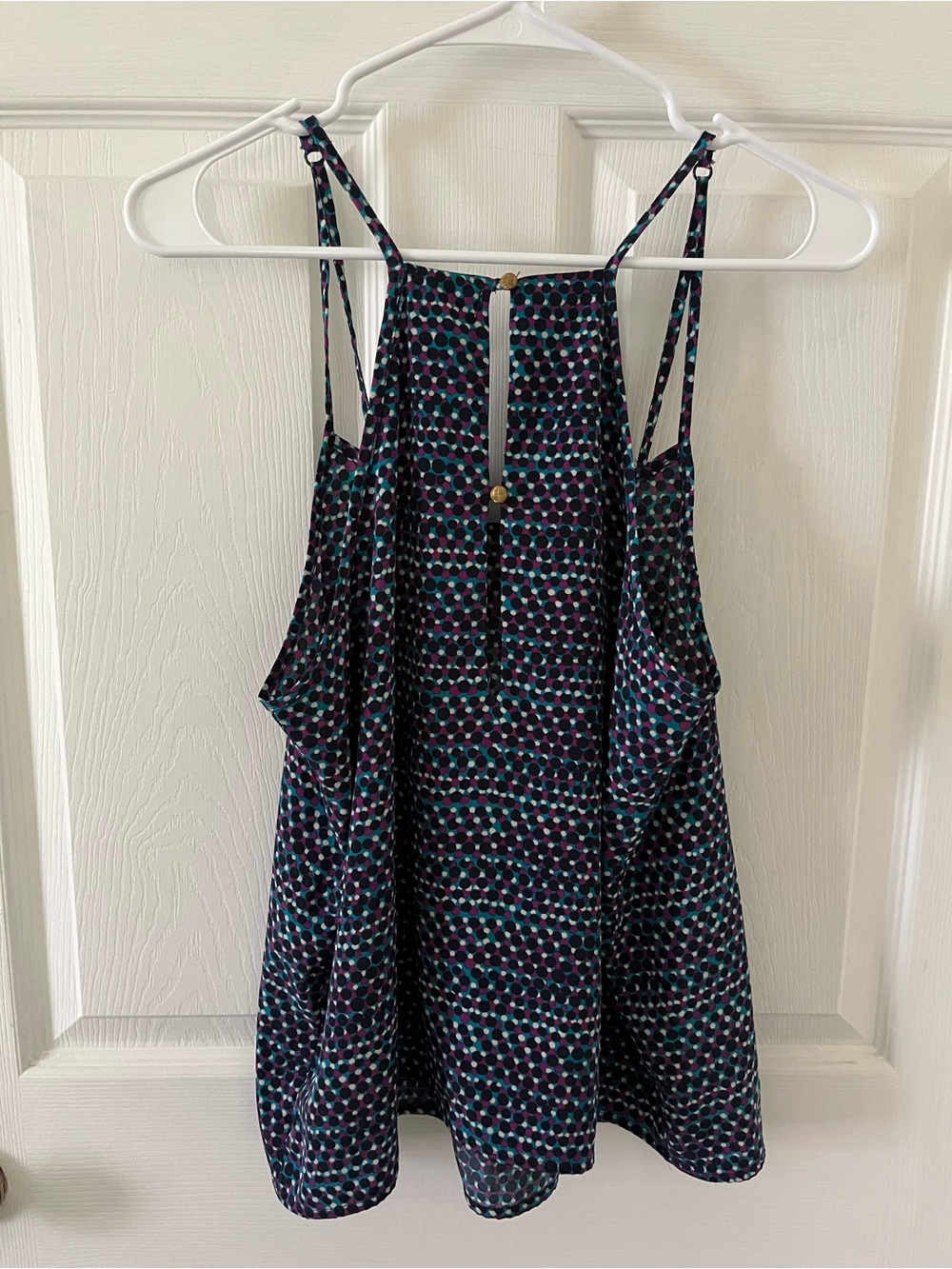 freebird Navy Geo Halter Camisole with Teal & Purple Dots - Picture 2 of 5